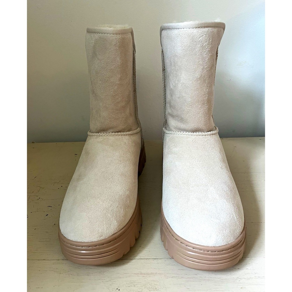 UGG Hidden PPF Hardware Boot men's Size 9 Beige Suede Shearling Pull On